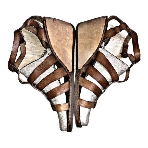 Ecco gladiator wedges size 41 leather - Picture 3 of 11